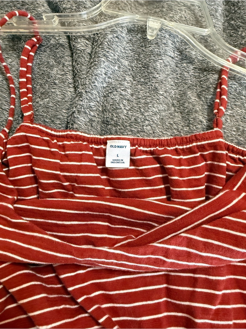 Old Navy Red and White Striped Spaghetti Strap Dress - Picture 4 of 4